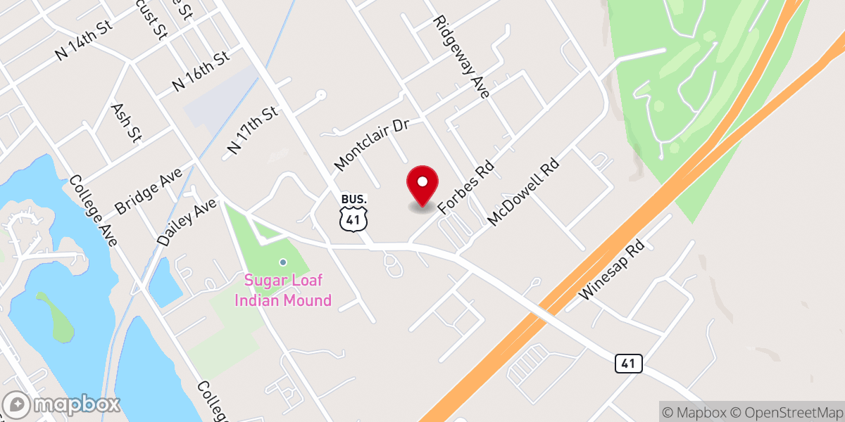 Map showing location of Central Church of Christ