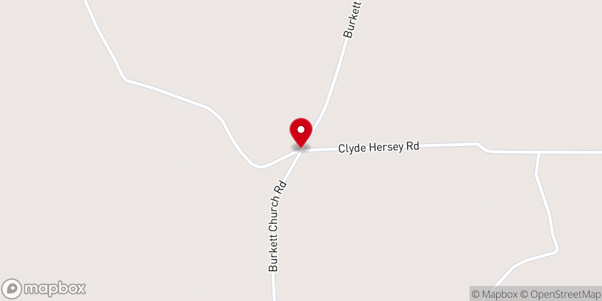 Map showing location of Piney Grove Baptist Church
