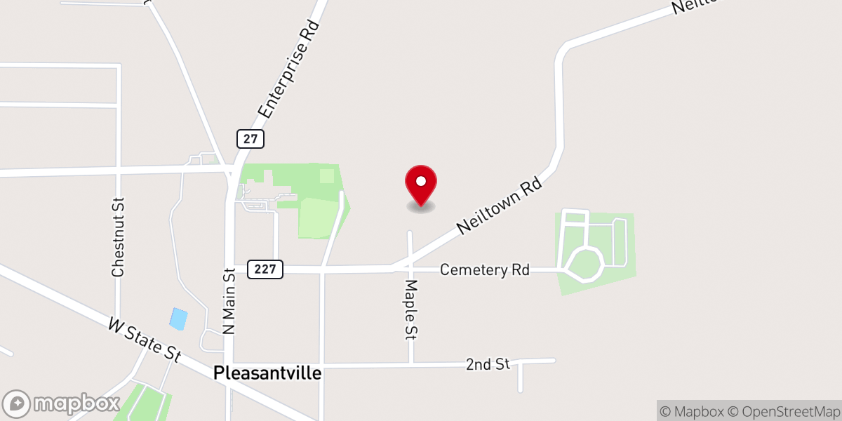 Map showing location of Pleasantville Camp