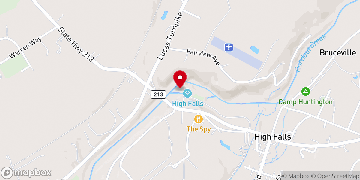 Map showing location of High Falls Waterfalls