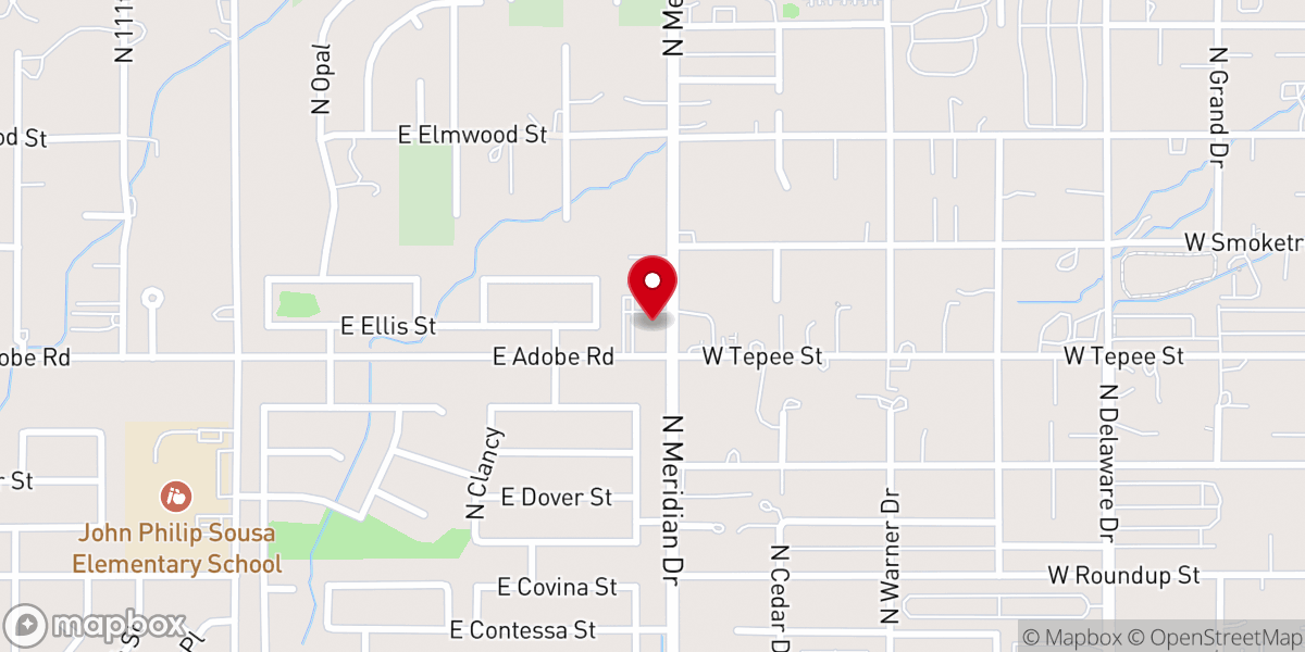Map showing location of King of Kings Evangelical Lutheran Church