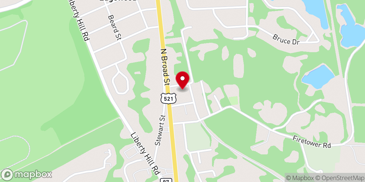 Map showing location of Sanders Creek Baptist Church