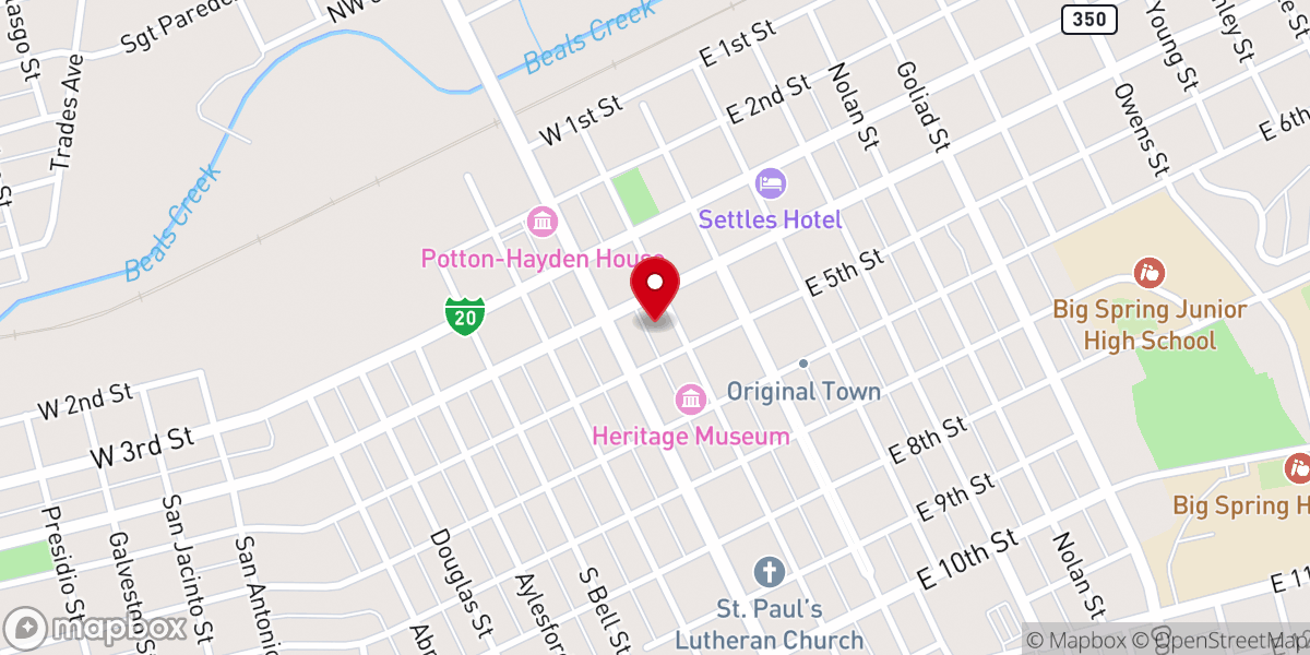 Map showing location of First Methodist Church