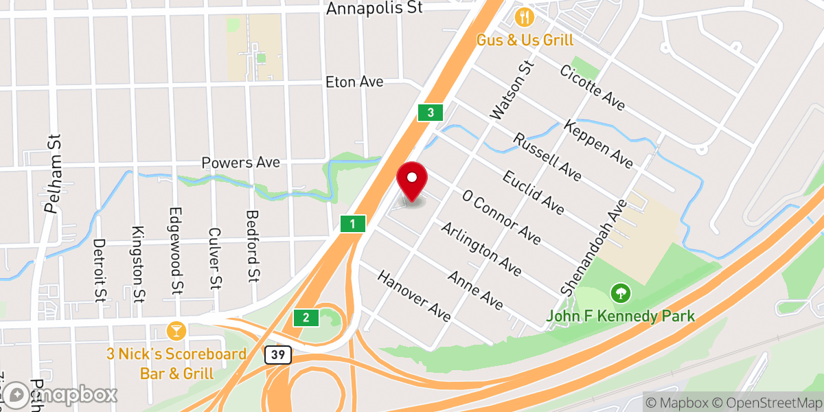 Map showing location of Mt. Hope Lutheran Church