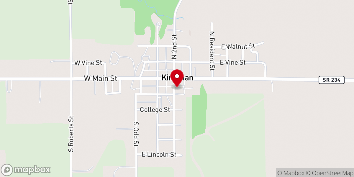 Map showing location of Kingman Christian Church
