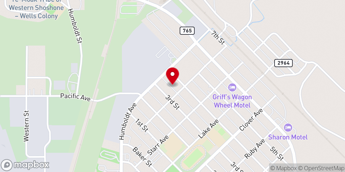 Map showing location of Wells Baptist Church