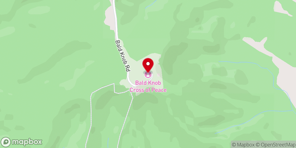 Map showing location of Bald Knob Cross of Peace