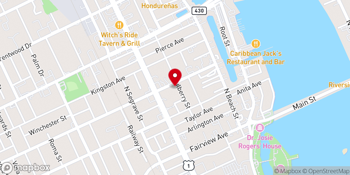 Map showing location of Berean Baptist Church