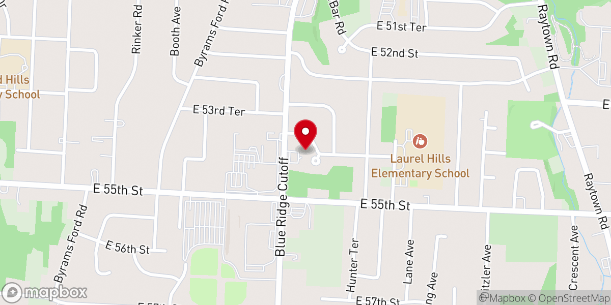 Map showing location of Woods Chapel Raytown