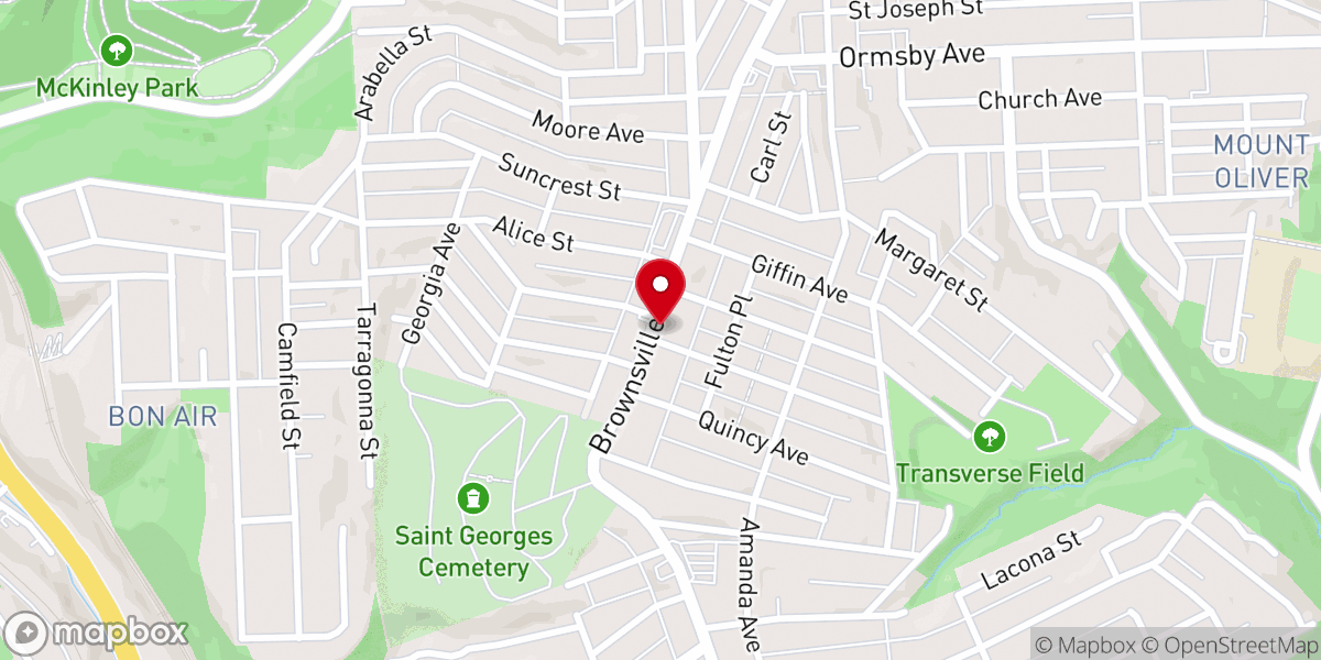 Map showing location of Temple Baptist Church
