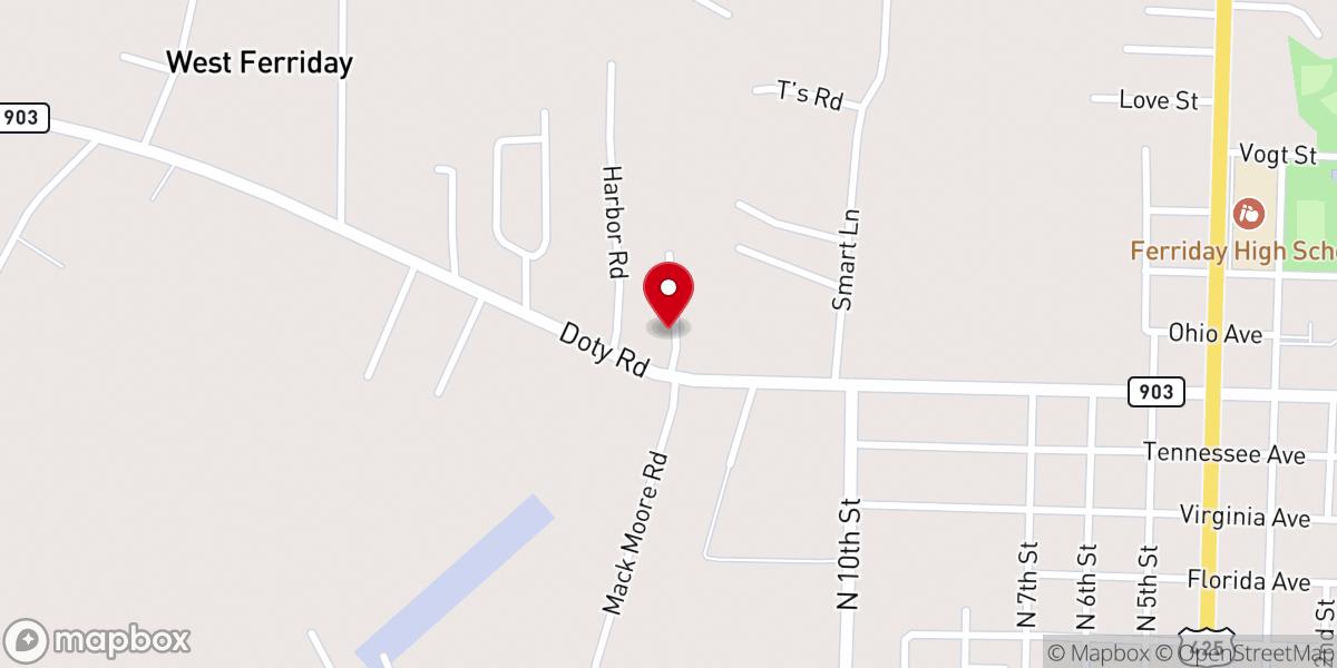 Map showing location of Calvary Missionary Baptist Church