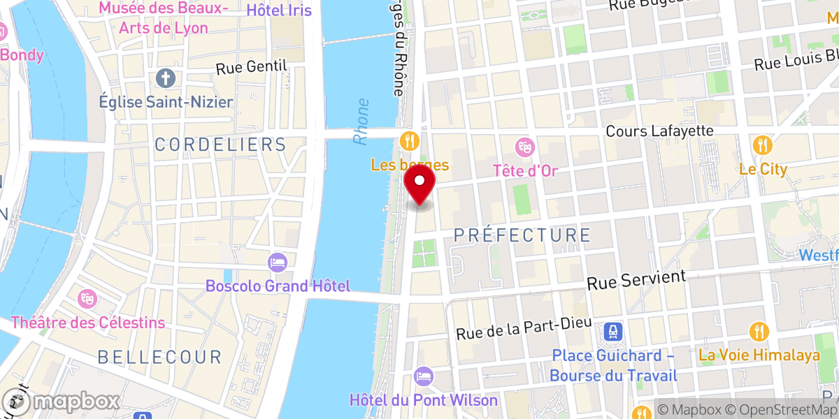 Map showing location of Grand Temple de Lyon