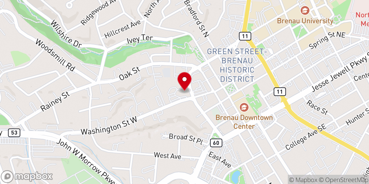 Map showing location of United Methodist District Office