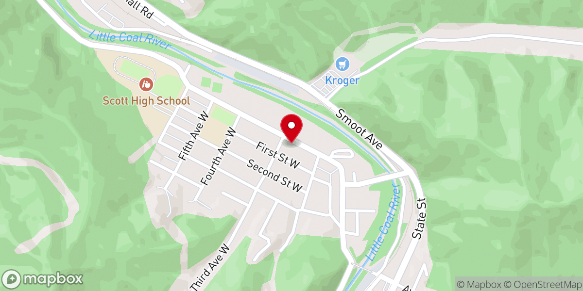 Map showing location of Gospel Center Tabernacle