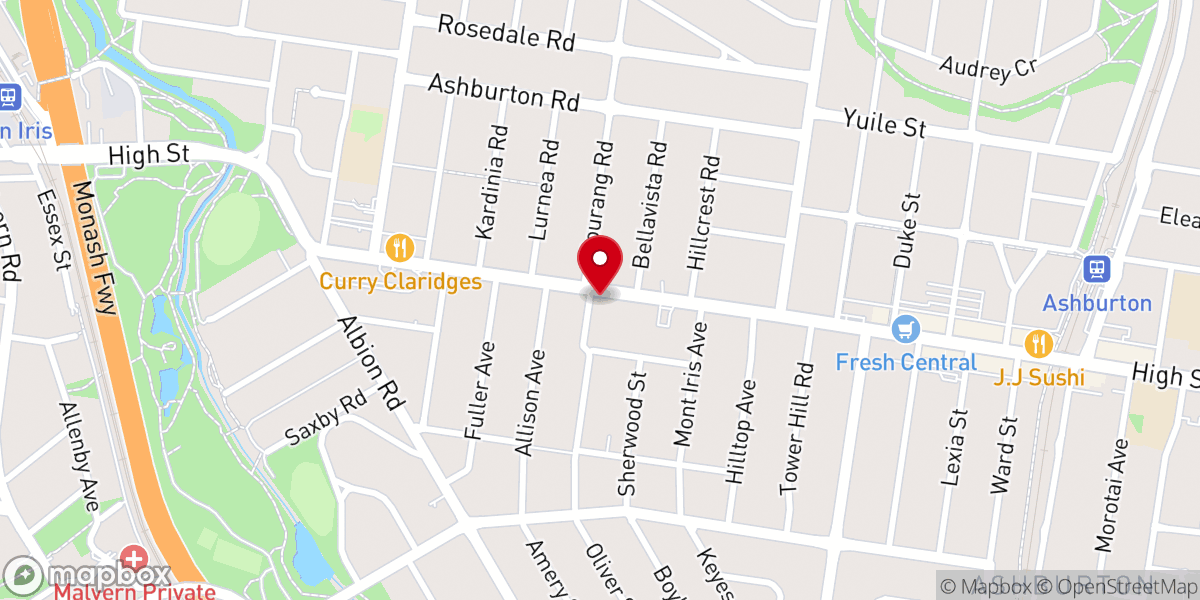 Map showing location of St Oswald's Anglican Church Glen Iris