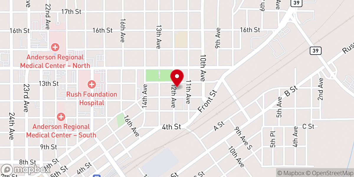 Map showing location of New Meridian Holiness Deliverance Church