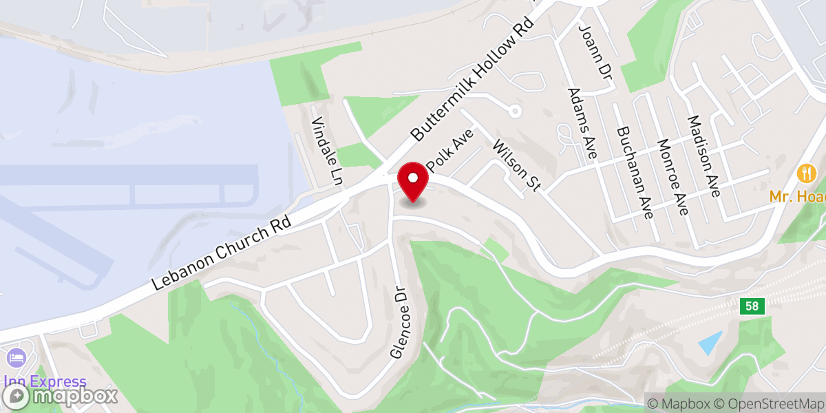 Map showing location of West Mifflin Community Baptist Church