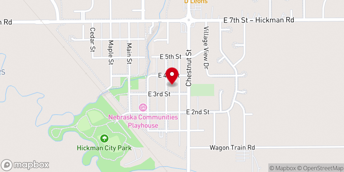 Map showing location of United Presbyterian Church of Hickman
