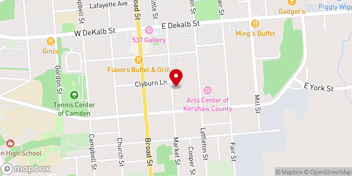 Map showing location of Camden Second Presbyterian Church