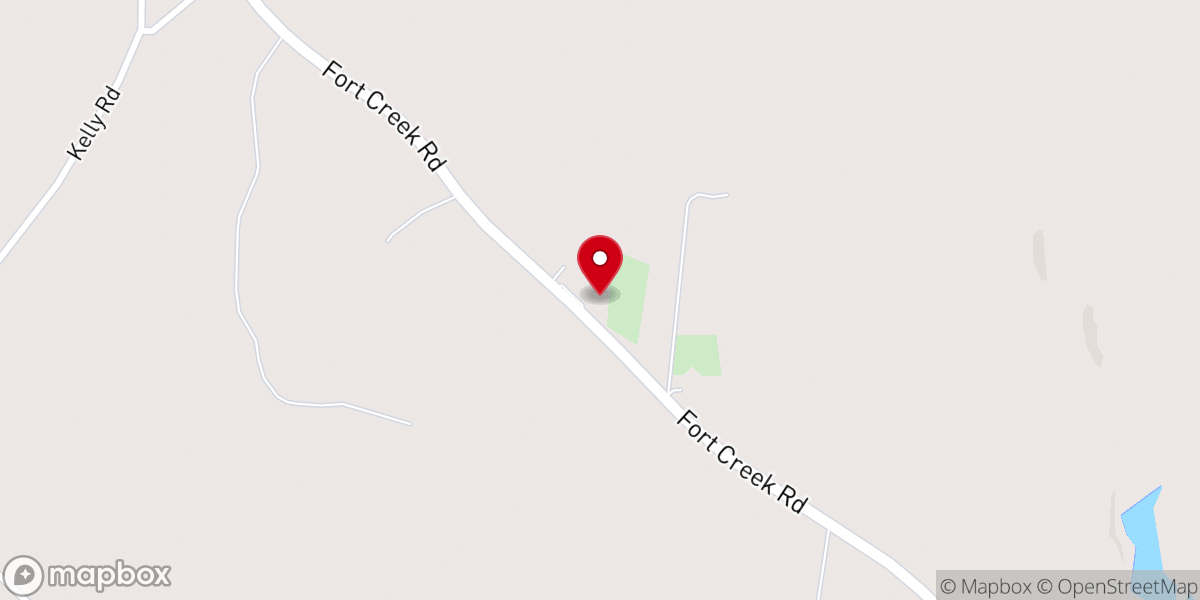 Map showing location of Fort Creek Baptist Church