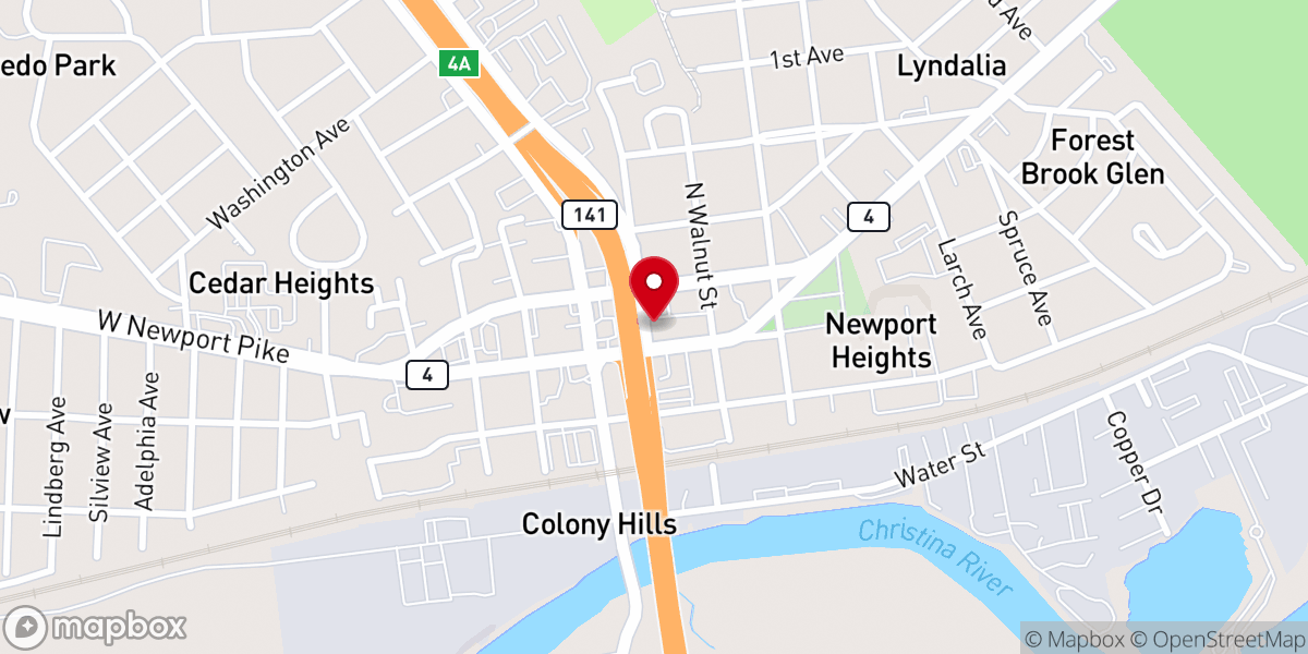 Map showing location of Peniel United Methodist Church