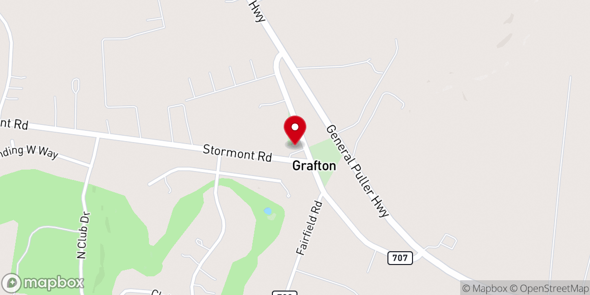 Map showing location of Grafton Baptist Church