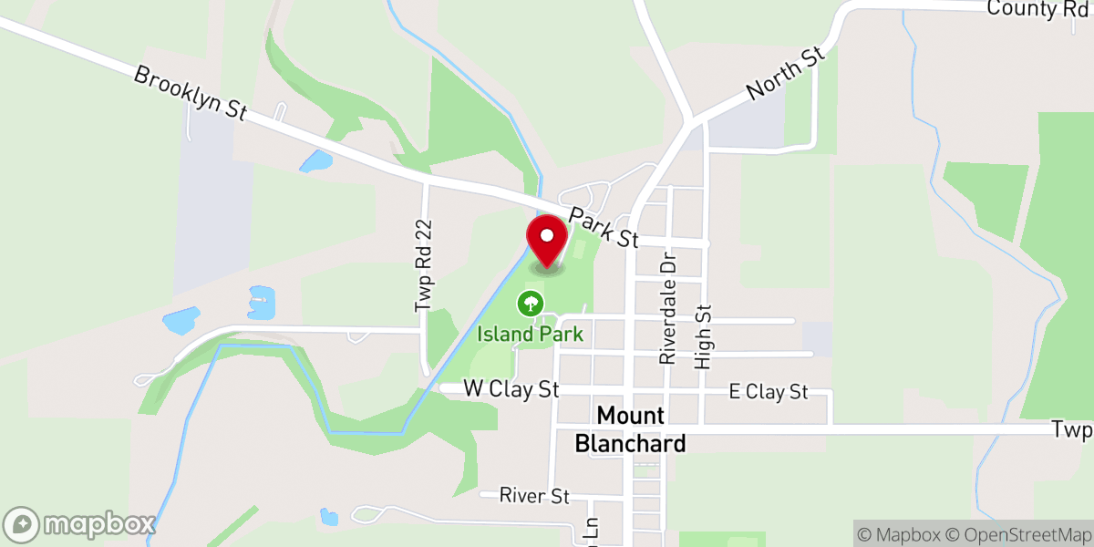 Map showing location of Island Park