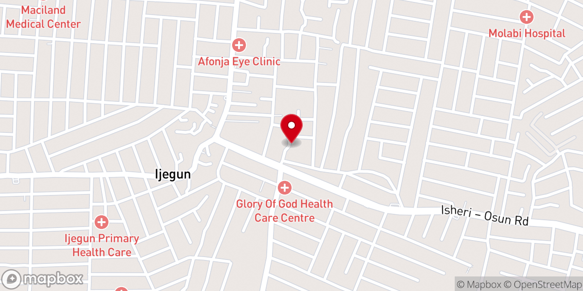 Map showing location of Foursquare Gospel Church, Ijegun Zonal Headquarter, Lagos.