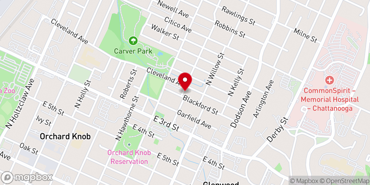 Map showing location of Rose of Sharon Baptist Church