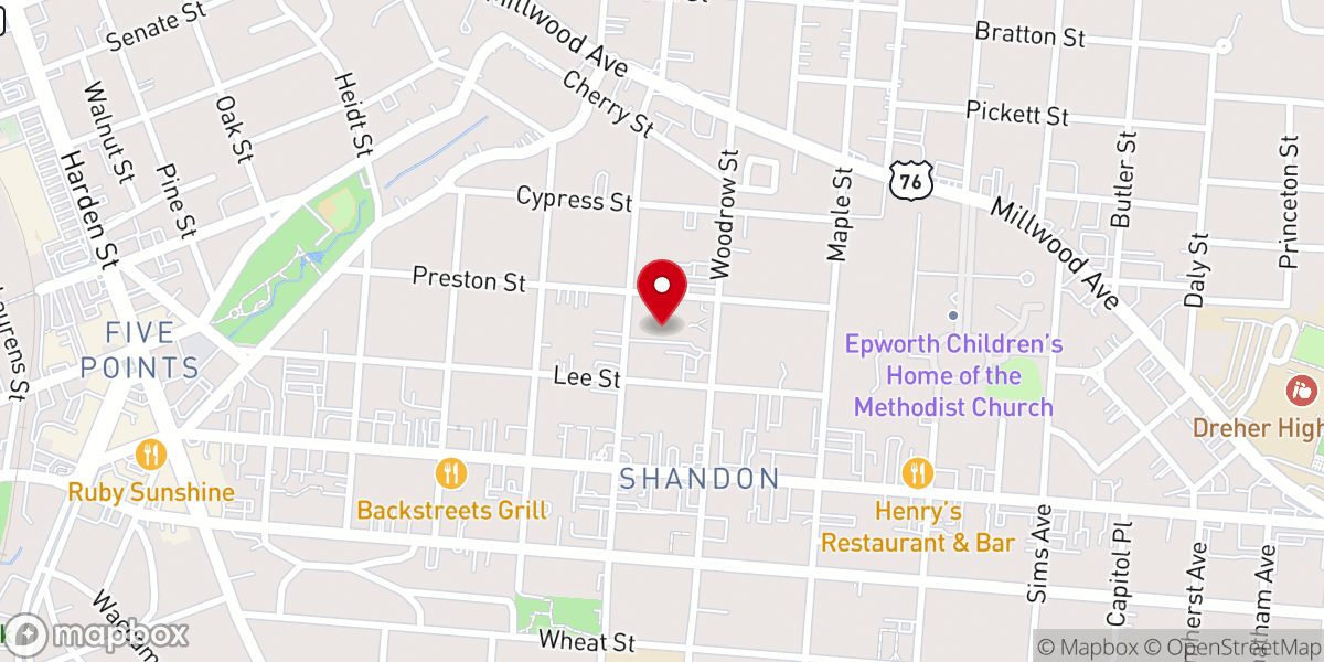 Map showing location of Bethel AME Church