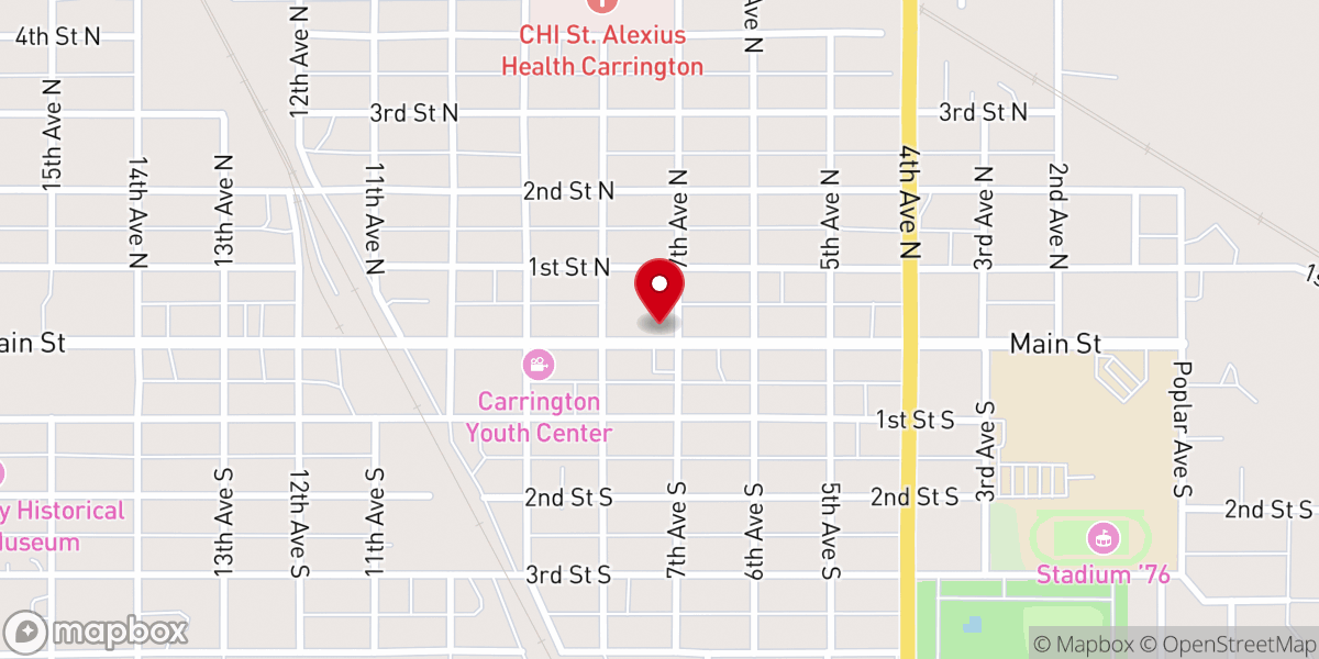 Map showing location of Calvary Baptist Church NAB