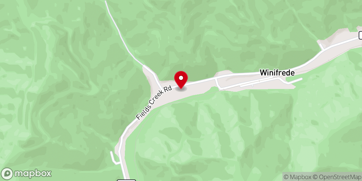 Map showing location of Winifrede Presbyterian Church