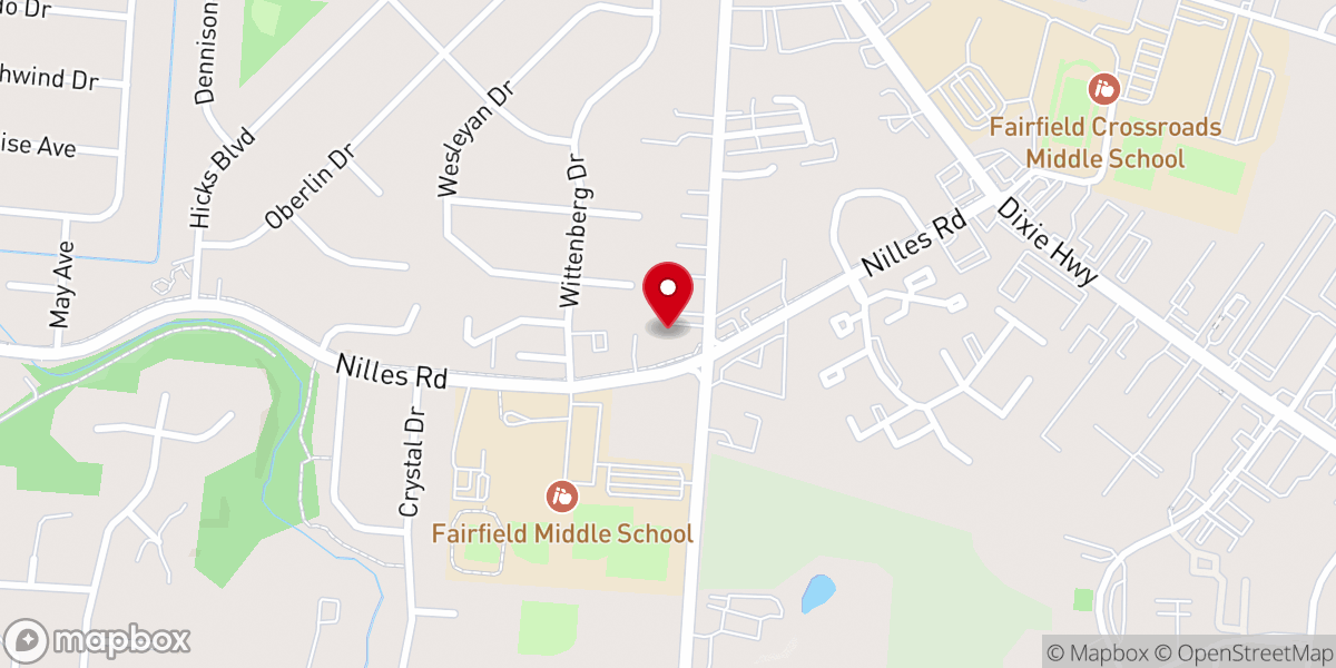 Map showing location of Governor's Park Baptist Church