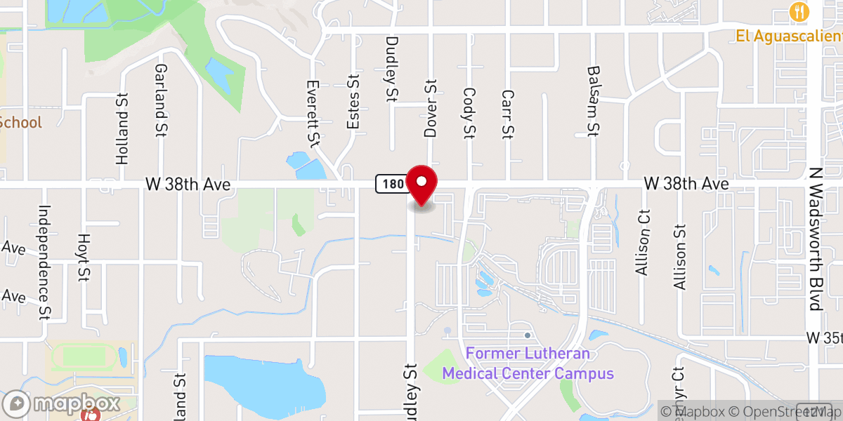 Map showing location of Wheat Ridge Evangelical Lutheran