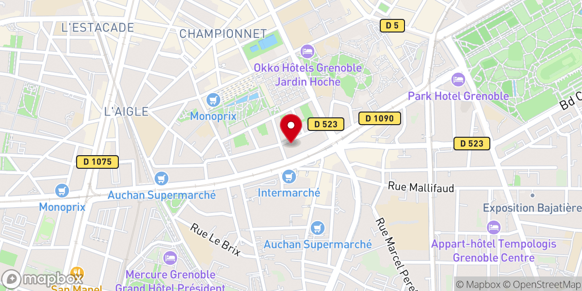 Map showing location of Grande Synagogue Consistoriale Juive de Grenoble