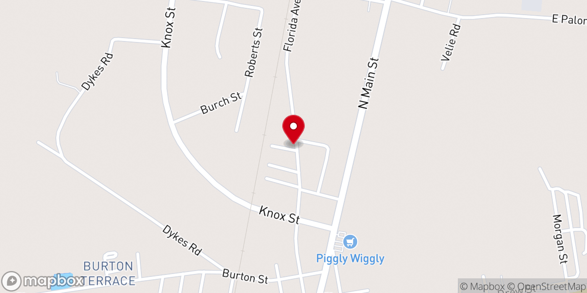 Map showing location of Little Rock Missionary Baptist Church