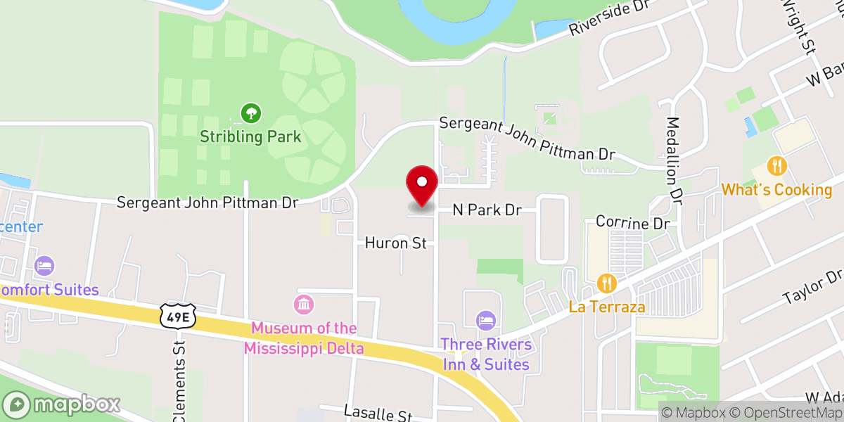 Map showing location of North Park Church