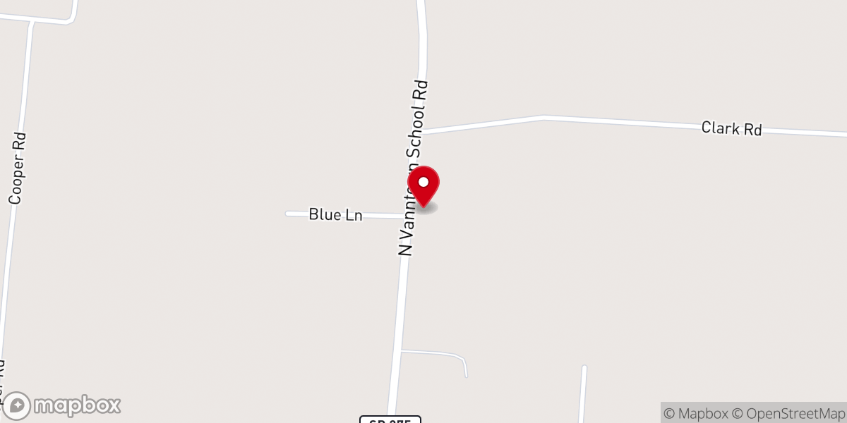 Map showing location of Vann Town Baptist Church