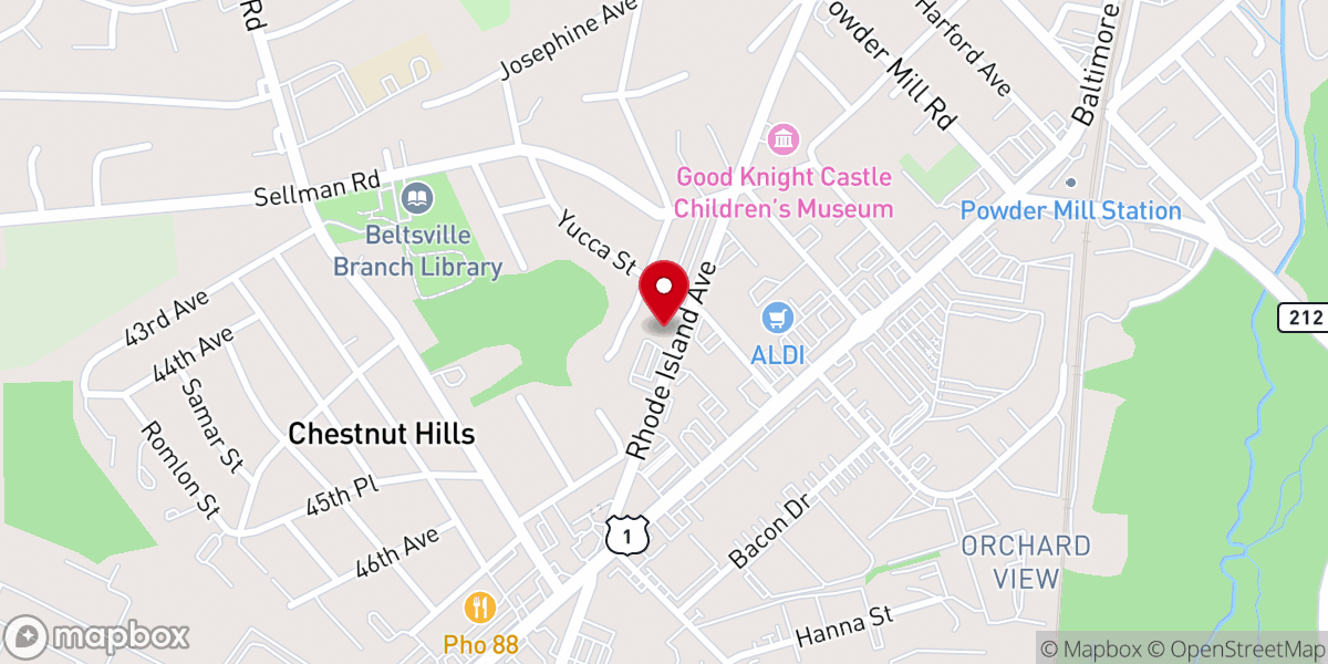 Map showing location of Tabernacle of Faith Worship Center