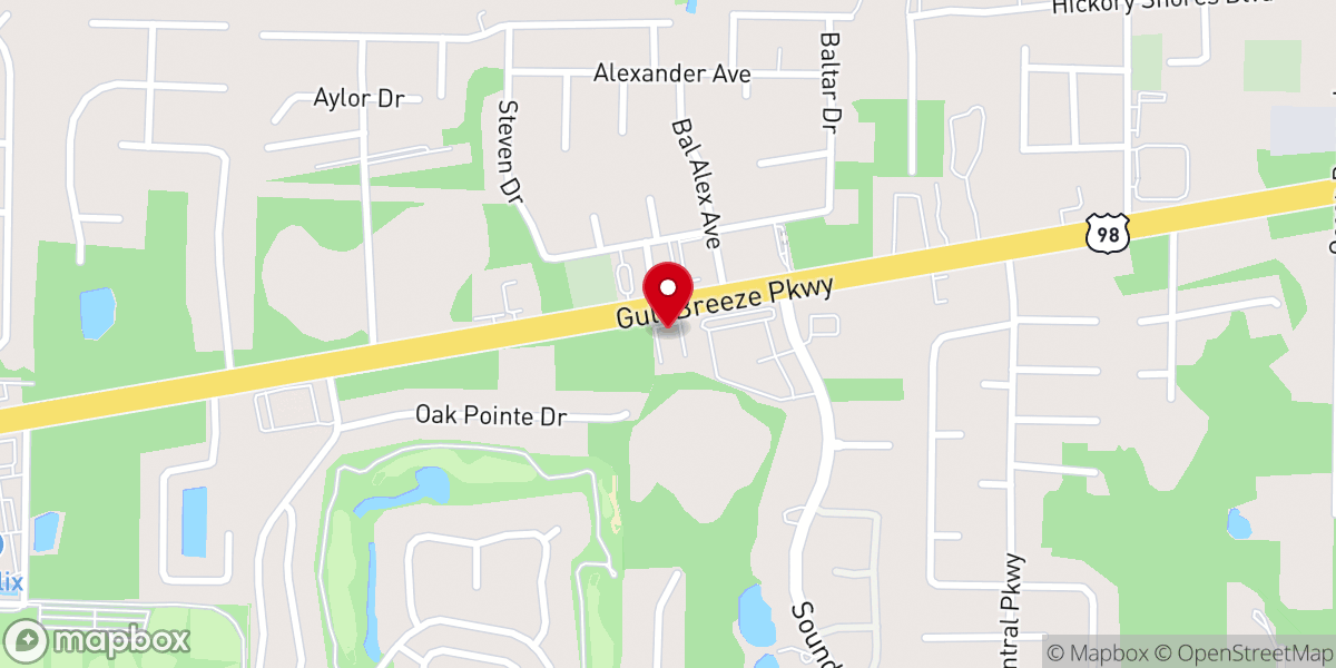 Map showing location of Concord Presbyterian Church of Gulf Breeze