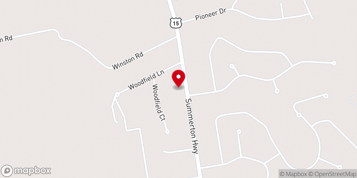 Map showing location of Unity Baptist Church