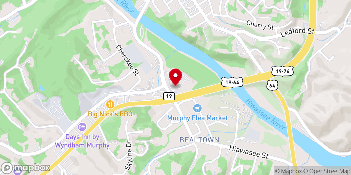 Map showing location of The Sharing Center - Food Distribution Center