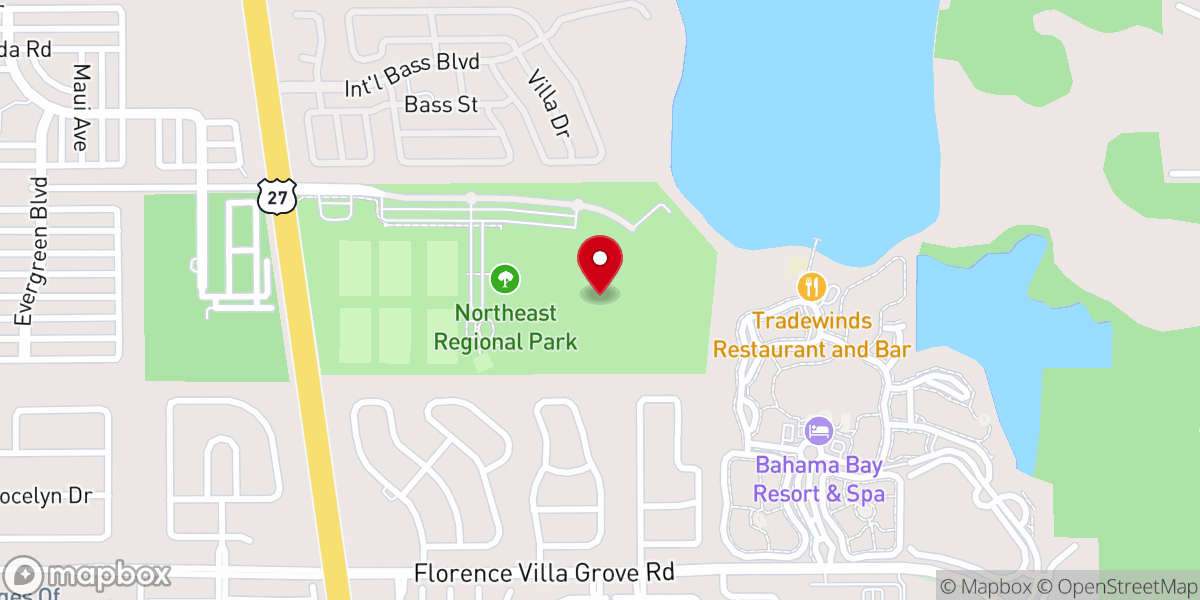 Map showing location of Northeast Regional Park