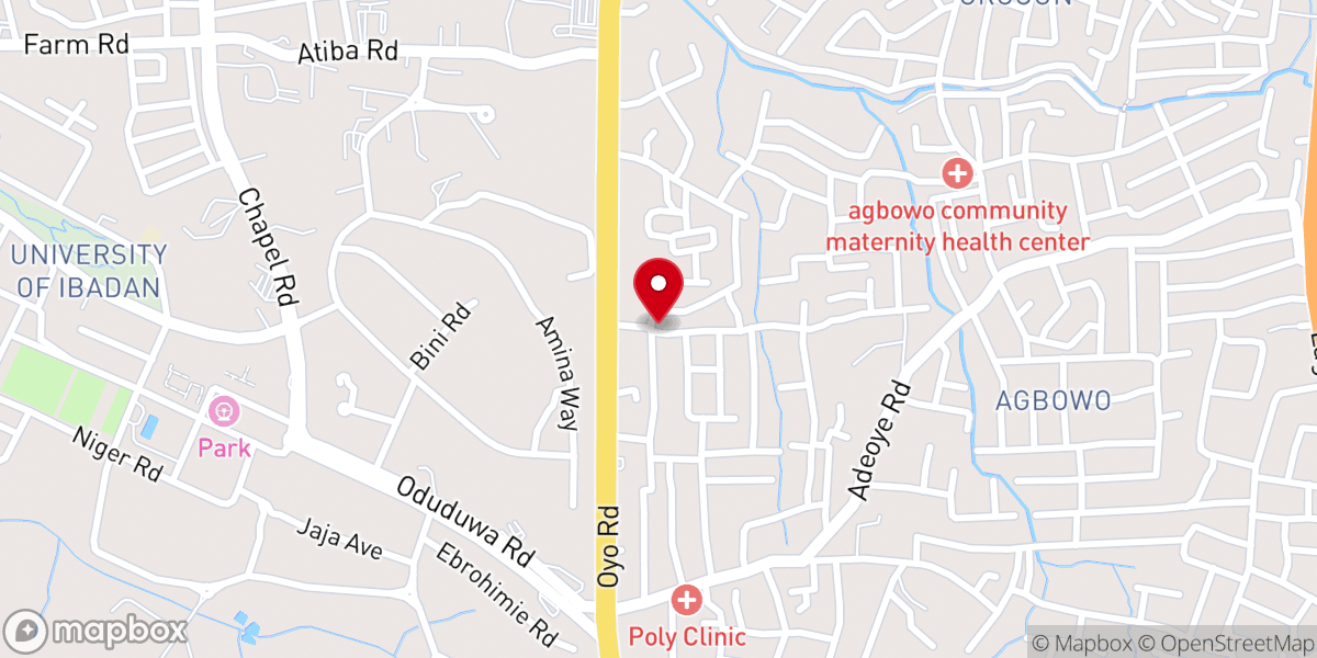 Map showing location of Mountain of Fire & Miracles (Youth Church)