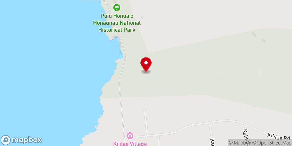 Map showing location of Pu'uhonua O Honaunau National Historical Park