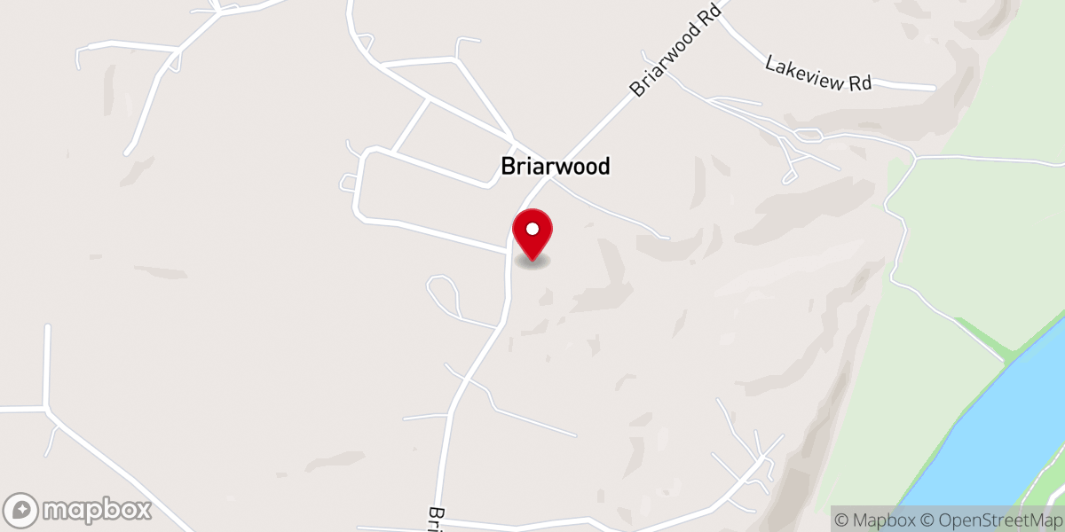 Map showing location of Briarwood Church