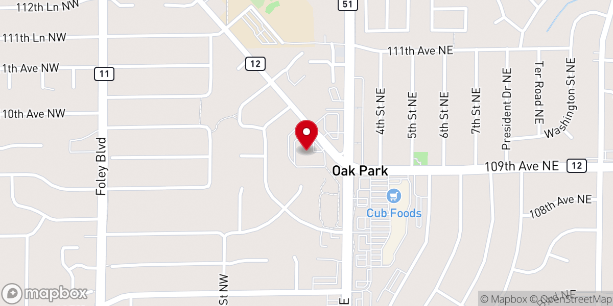Map showing location of Peace Lutheran Church