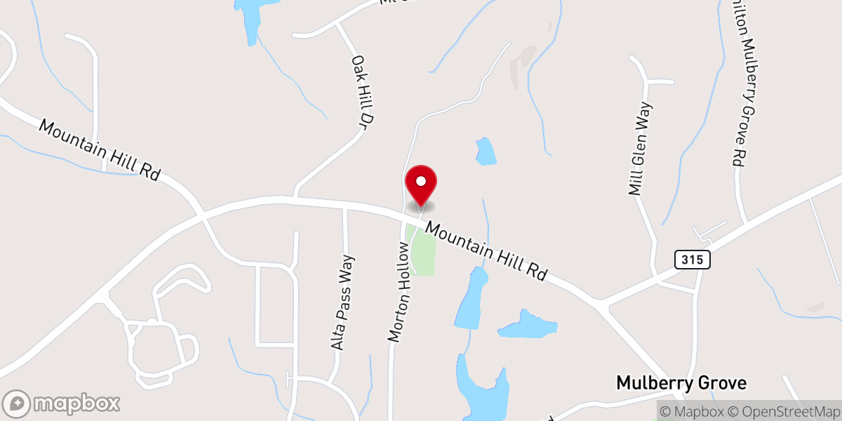 Map showing location of Mount Olive Baptist Church