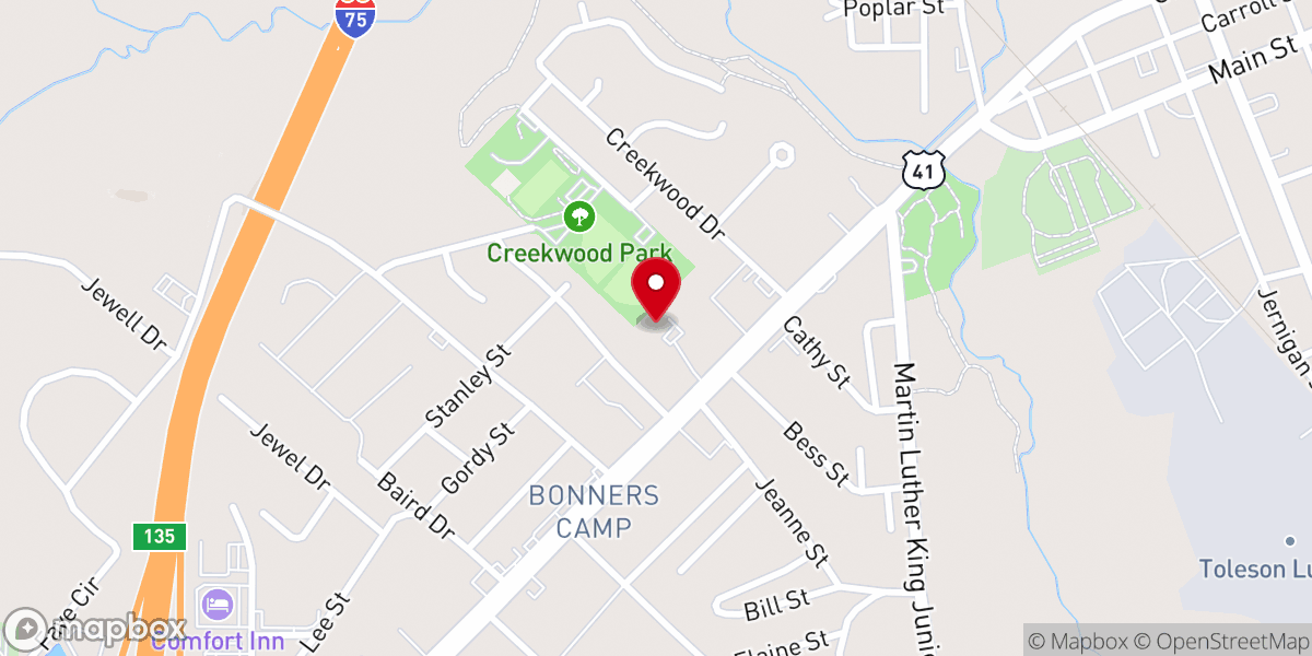 Map showing location of Memorial Heights Baptist Church