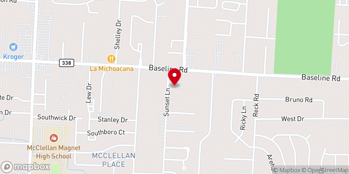 Map showing location of Fellowship Christian Church